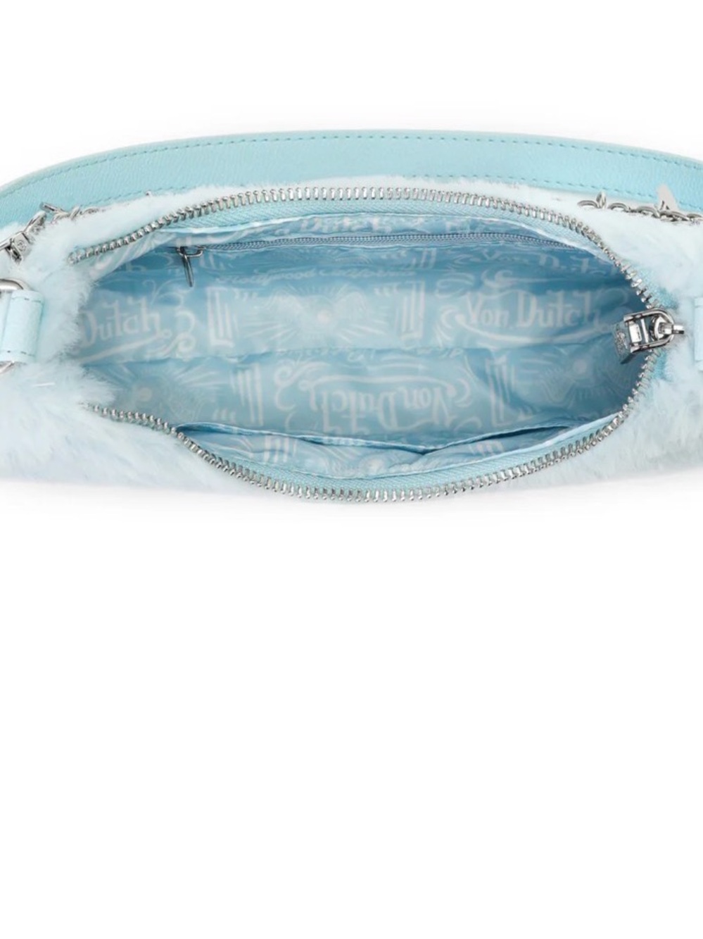 NWT Von Dutch Blue Furry Shoulder Bag - Picture 7 of 7